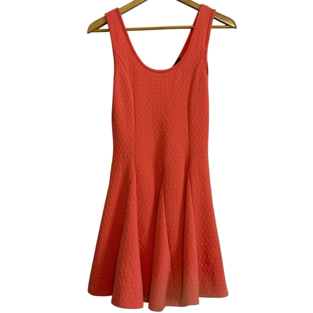 Coral Fit-and Flare A-Line Women’s Summer Tank Orange Dress Size Medium